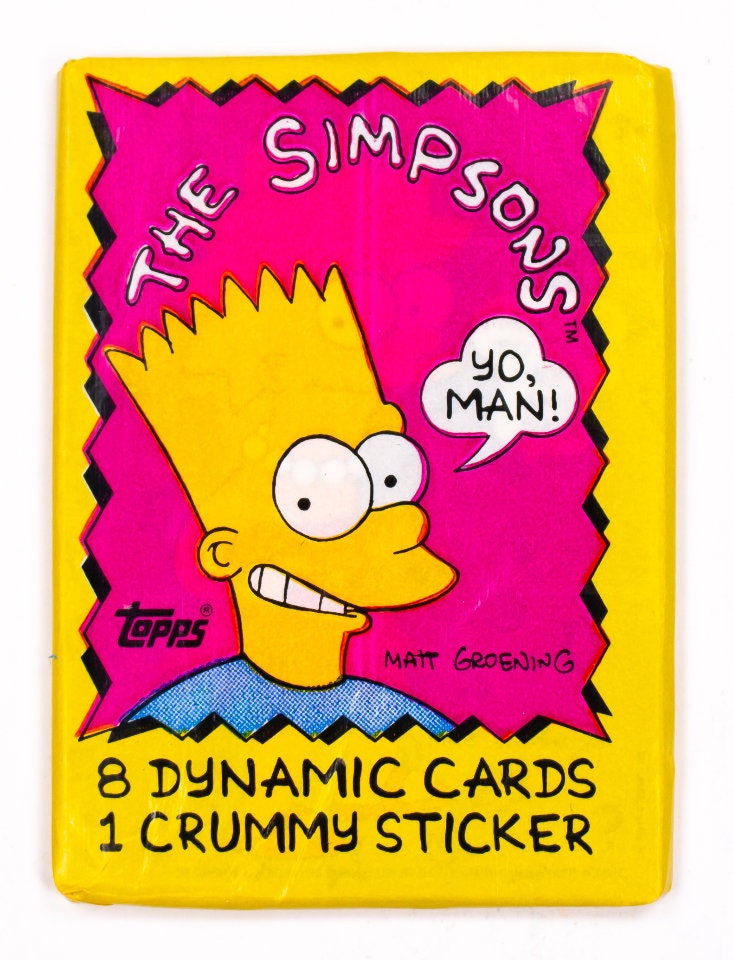 The Simpsons Vintage Trading Cards TWO Wax Packs 1990 Topps Etsy