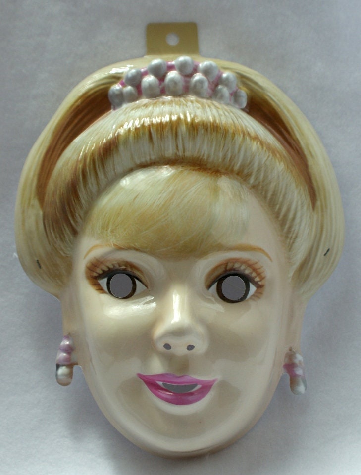 Máscara de Halloween de la princesa Barbie, disfraz de Rubies de Mattel, tiara