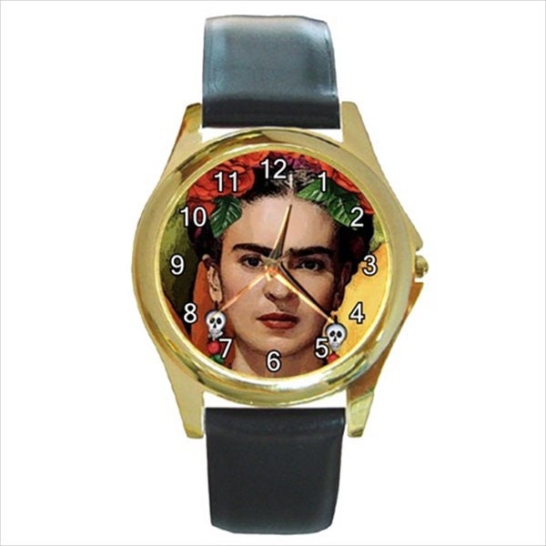 Montre Frida Kahlo pour femme ronde dorée + 3 autres choix Argentée, carrée ou tonneau de Hong Kong