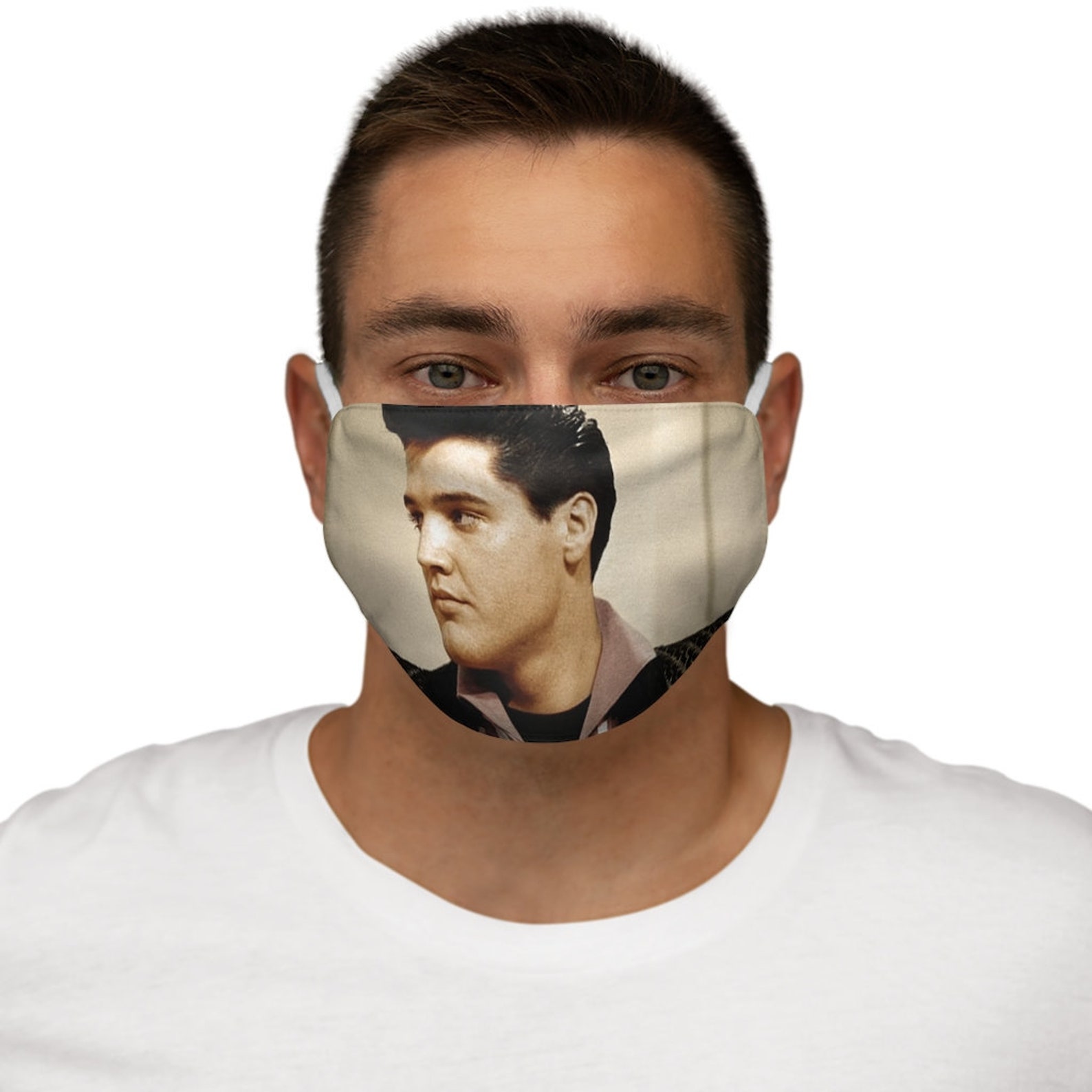 Classic Elvis on a SnugFit Polyester Face Mask Etsy