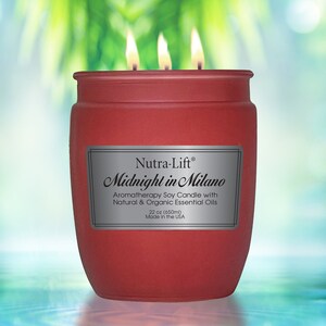 Nutra-Lift® MIDNIGHT in MILANO Organic Soy Aromatherapy Candle 22 OZ