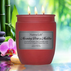 Nutra-Lift® MORNING DEW in MALIBU Bio Soja Aromatherapie Kerze 22 oz