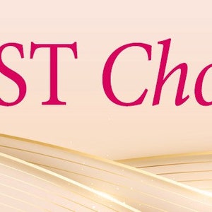 May include: A pink background with gold wavy lines and the text "BEST Choice" in pink.