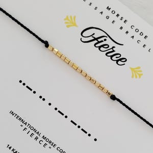 14k Fierce Morse-Code Armband aus massivem Gold, Gold Filled oder Sterling Silber, Hidden Message Armband, Freundschaftsarmband