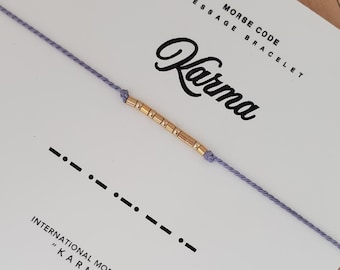 14K KARMA Morse-Code Armband - Freundschaftsarmband mit versteckter Nachricht aus massivem Gold, Gold gefüllt oder Sterlingsilber von Renniegade LA