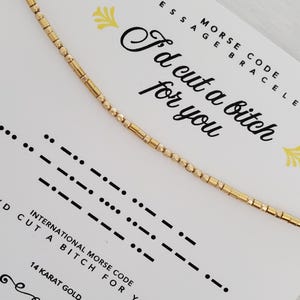 14k I’d Cut A Bitch For You Morse Code Bracelet in Gold, Gold Filled or Sterling Silver, Hidden Message Bracelet, Friendship Bracelet