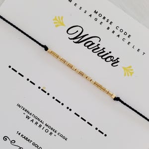 14k Warrior Morse Code Bracelet in Solid Gold, Gold Filled or Sterling Silver, Hidden Message Bracelet, Friendship Bracelet