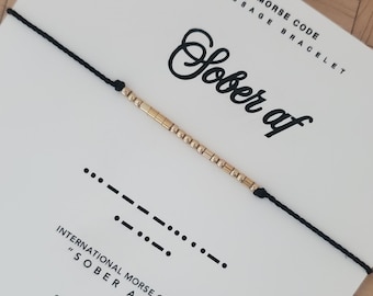 Sobere AF-morsecodearmband: 14 kt goud en sterlingzilver, verborgen boodschap
