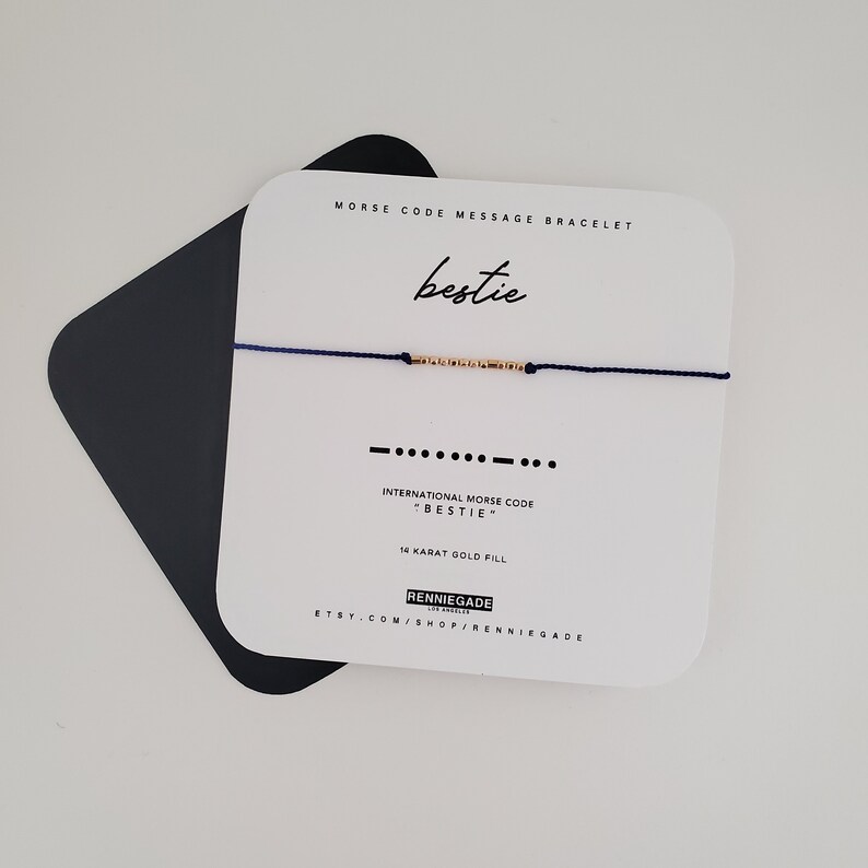 Bestie Morse Code Bracelet in 14 Karat Gold, Gold Filled or Sterling