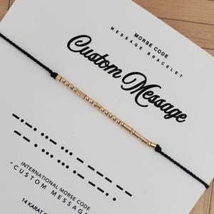 14K ANPASSAT MEDDELANDE Morsekodsarmband — Vänskapsarmband med dolt meddelande i massivt guld, guldfyllt eller sterlingsilver av Renniegade LA