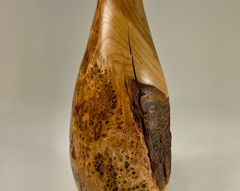 Cherry burl Weed Pot - beautiful small (3" x 7") Cherry burl vase