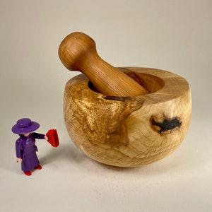 Maple Mortar and Pestle beautiful handmade medium/large Curly Maple mortar and pestle image 2