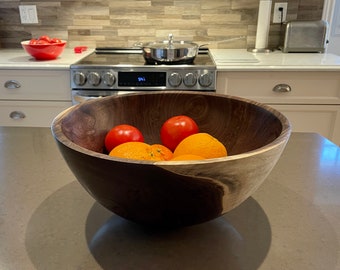 Walnut Salad Bowl - large (13"d x 6"h) Black Walnut salad bowl