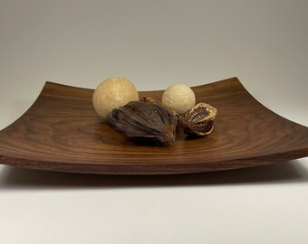 French Walnut Square Platter - medium/large (14.25" square x 2.25" tall)  square walnut platter