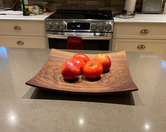 French Walnut Square Platter - medium/large (14.25" square x 2.25" tall)  square walnut platter