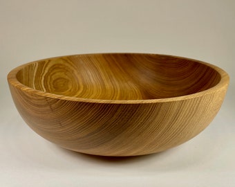 Brown Ash Salad Bowl - medium (13" diam x 4.5" h) Brown Ash calabash salad bowl