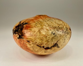 Handmade Box Elder burl Vessel - small opening