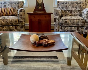 Black Walnut Square Platter - medium/large (13.5" square x 2.5" tall)  square walnut platter