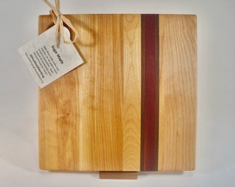 Small Maple Board/Trivet - maple cutting board or trivet with decorative bands - Christmas special