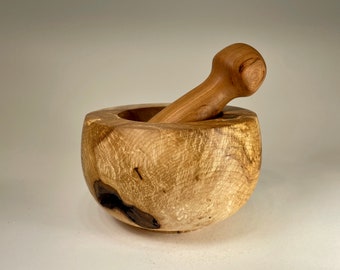 Maple Mortar and Pestle - beautiful handmade medium/large Curly Maple mortar and pestle