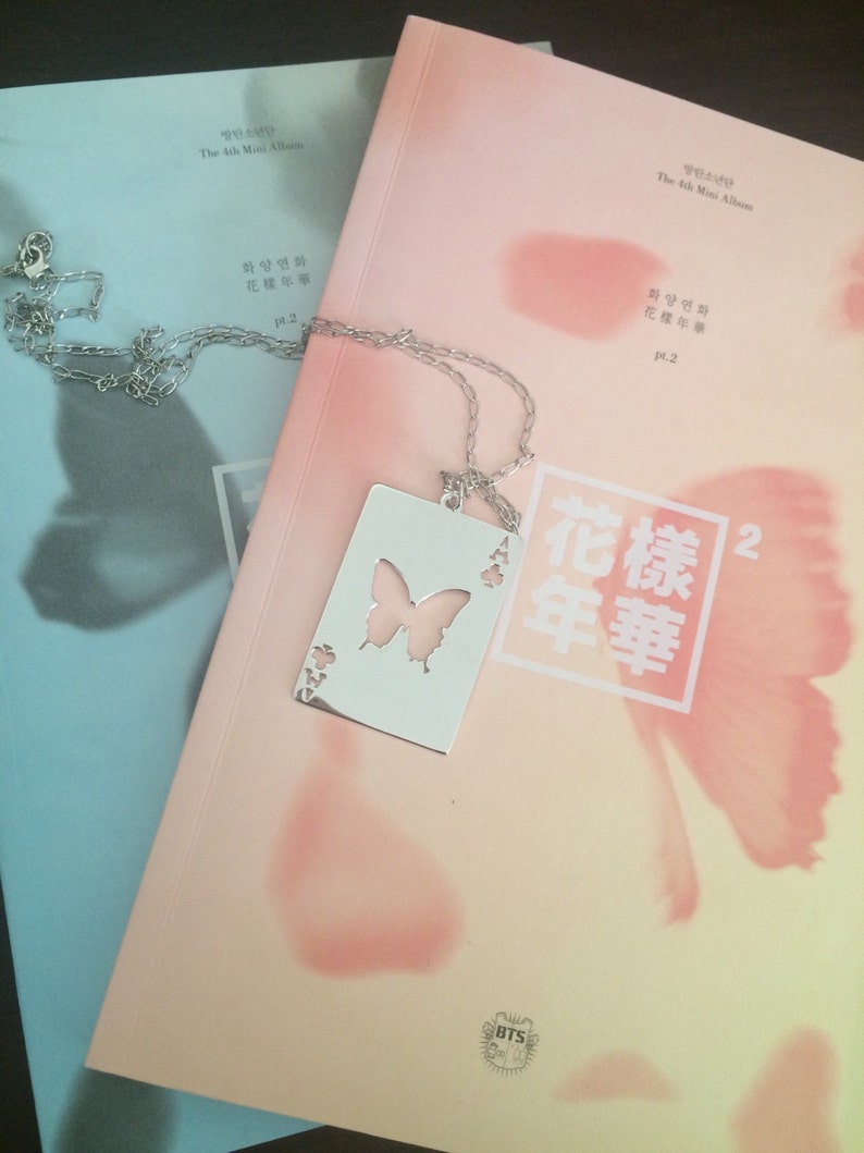 BTS RUN Butterfly Card The Most Beautiful Moment in Life Pt.2 HYYH Pt.2 In The Mood For Love Pt.2 necklace 3 colors available image 3