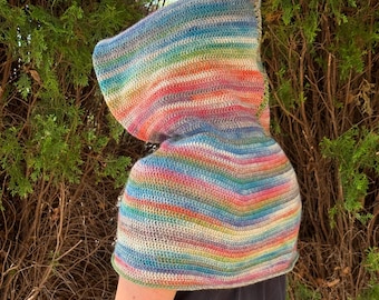 Hooded Cowl Caplet beginner friendly PDF crochet pattern