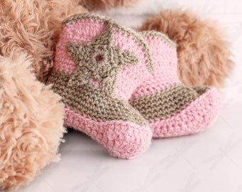Baby Crochet Cowgirl Boots, Cowboy Booties. Western Theme.  Perfect for Baby’s First Year, Baby Shower or Announcement or Cake Smash.