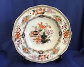Antique Minton Boyle Plate. Dated 1836 - 41. Pattern No. 4413. Measures 9inches dia. Imari Colours. Scalloped Edge.