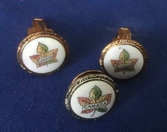 Cuff Links/Tie Pin Vintage Fashion Jewellery featuring “Canada”. Collectible. Quite Rare. Great Price.