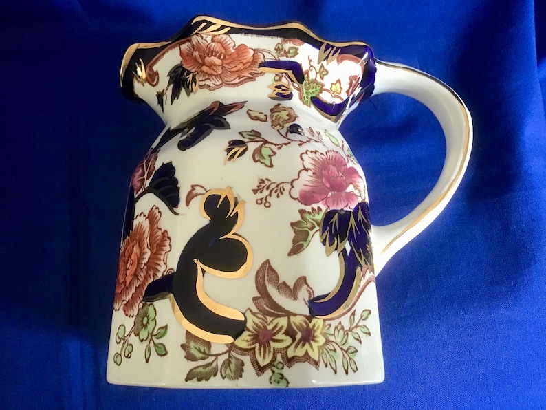 Imari Blue Mandalay Colour with Lion Handle c Lovely Vintage Rare Ironstone Hydra Jug 1800/'s