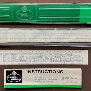 Vintage A.W. Faber Deutscher Rechenschieber im Etui. Castel 1/98. Elektro. Inklusive Papierkram. Hohes Sammlerstück. Wie neu. Gefertigt in Deutschland.