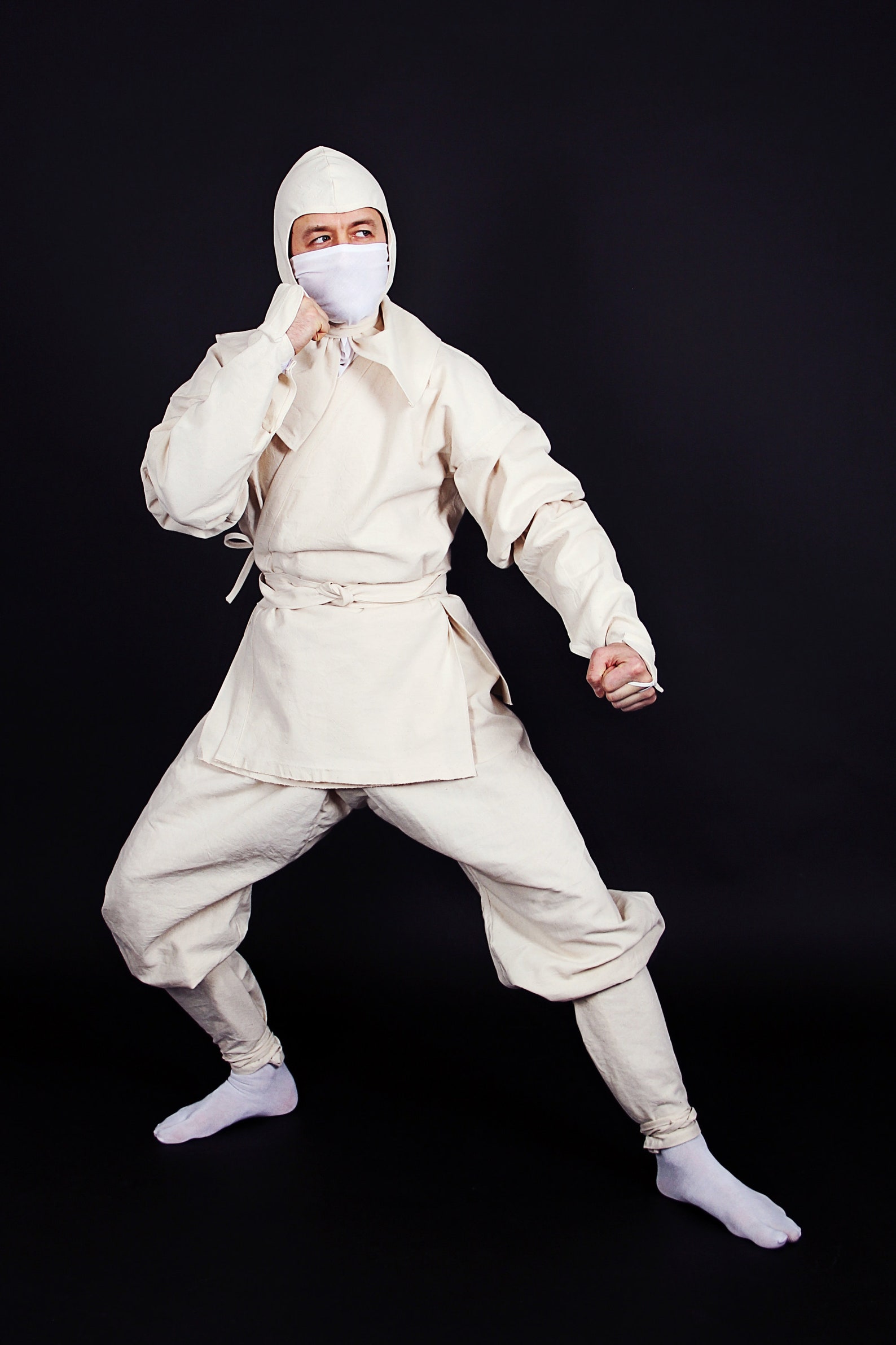 White Ninja Costume Stylization From 80's enter the Etsy