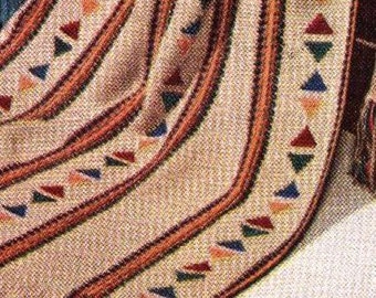 ePattern Vintage Crochet Pattern Afghan "Tepee" 54" X 70" Crochet  Instant Download Pattern Digital Download PDF Blanket