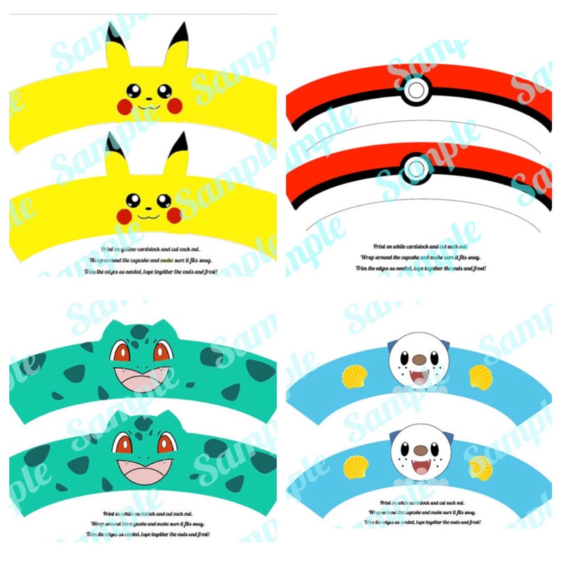 Pokemon 4 Design Pikachu Pokeball Oshawott Bulbasaur