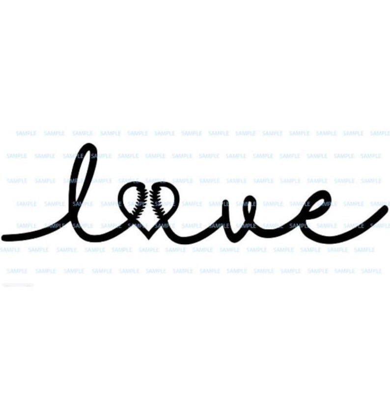 Download Love cursive heart Baseball Softball logo svg png digital ...