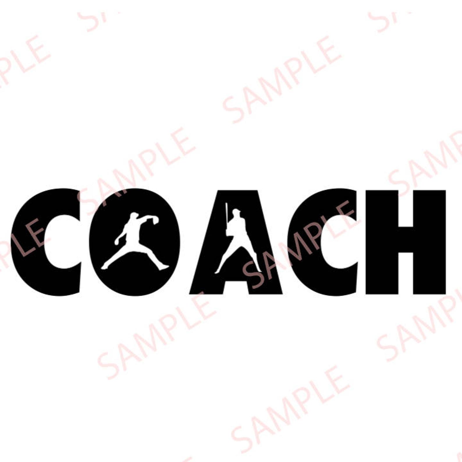 COACH silhouette Baseball svg png digital file Etsy