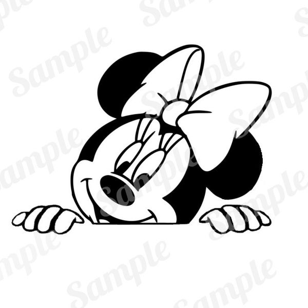 Peeking Minnie Mouse inspired svg png digital file