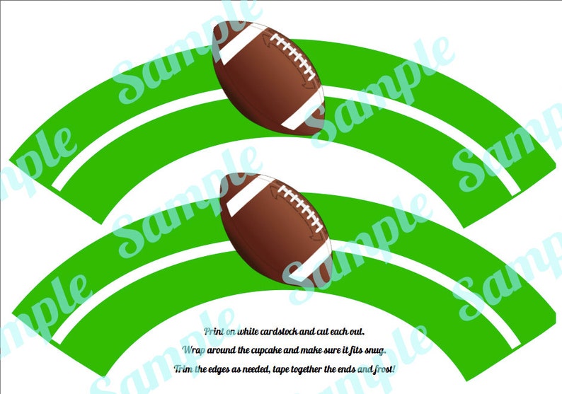 Football Sports Cupcake Wrapper Holder Birthday Party Digital Etsy