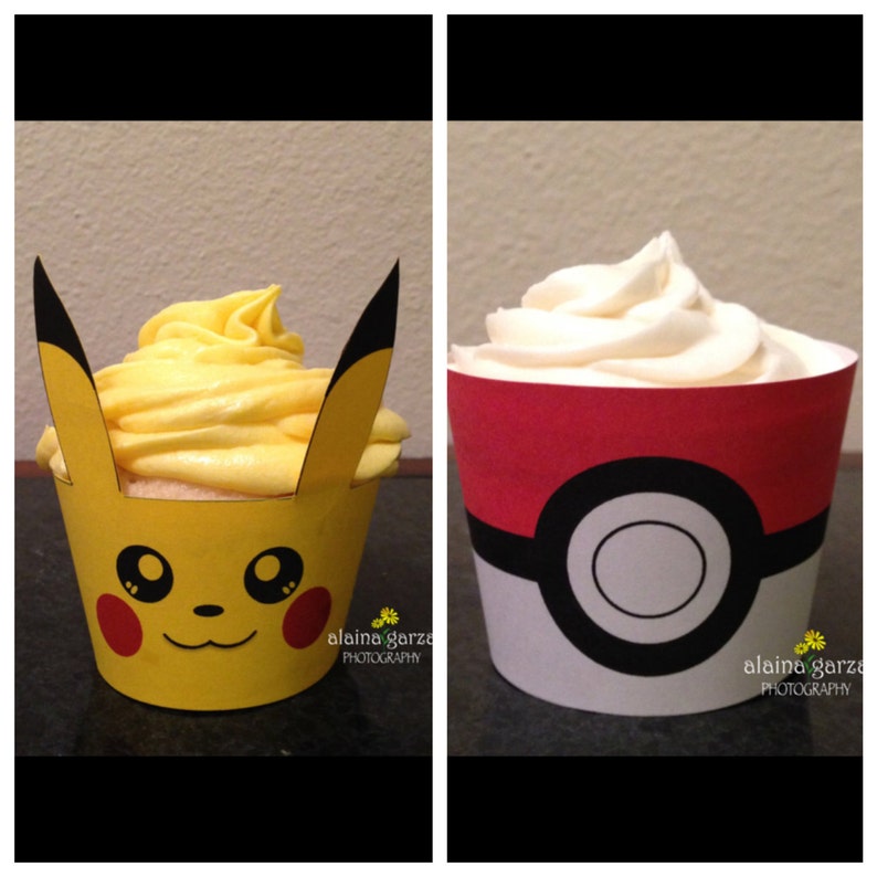 Pokemon Pikachu and Pokeball inspired Cupcake Wrapper Holder Etsy