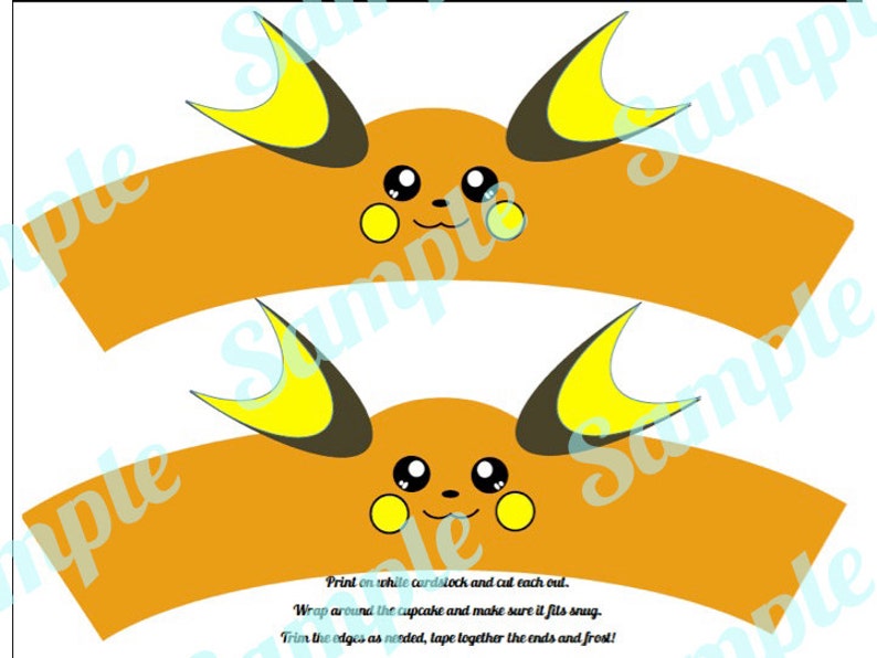 Pokemon Raichu Inspired Pikachu Cupcake Wrapper Holder Etsy