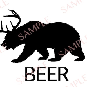 BEER bear deer svg png jpg digital file