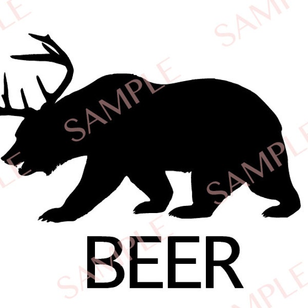 BEER bear deer svg png jpg digital file