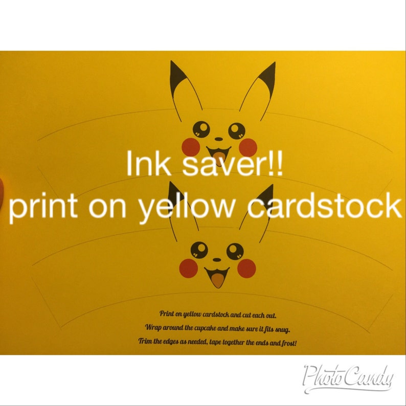 Pokemon SMILING Pikachu Inspired Cupcake Wrapper Holder Etsy
