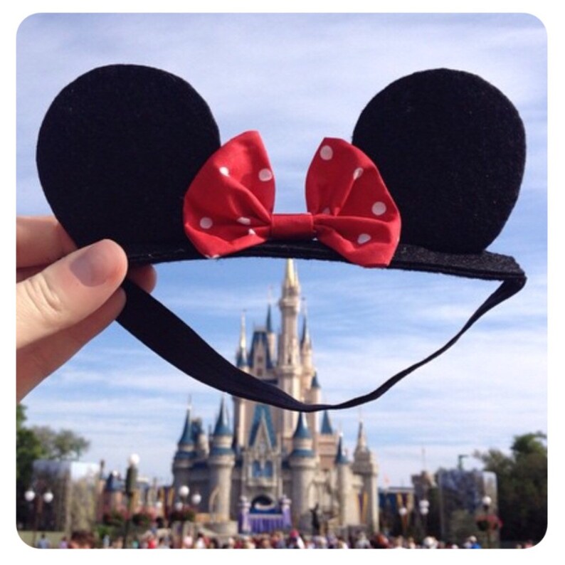 Baby Minnie Ears Mouse Ears Minnie Elastic Headband Baby Etsy