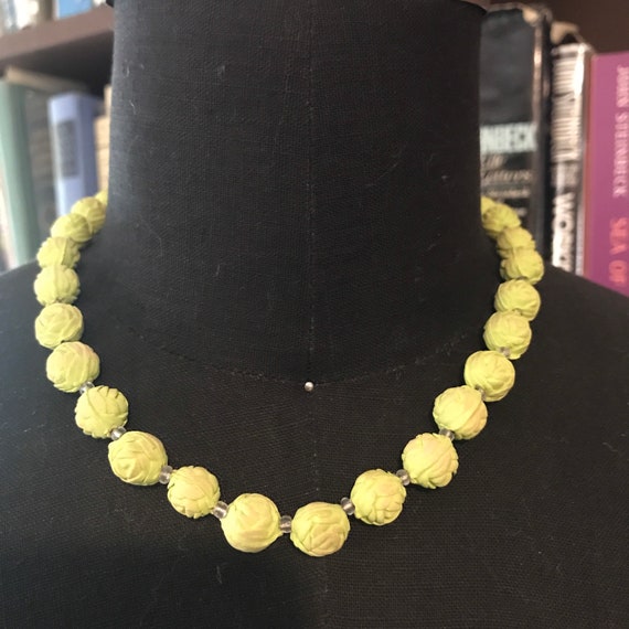Chartreuse Celluloid Necklace - image 1