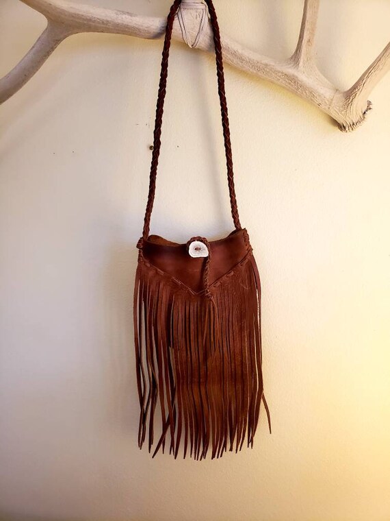 leather fringe purse