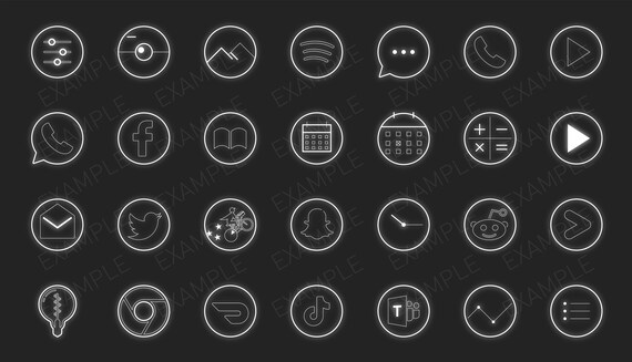 Serie Neon 27 Iconos y Fondos de Pantalla Circulares - Etsy México Serie Neon 27 Iconos y Fondos de Pantalla Circulares - Etsy México