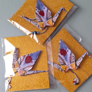 Pack of Three Origami Crane Decorations