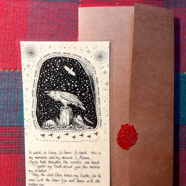 Totem Animal Bookmark with Slipcase 'Raven'