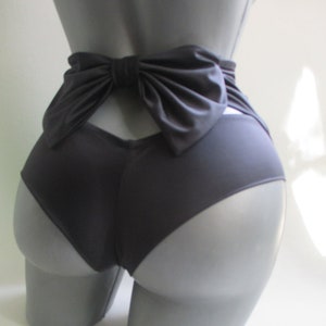 high waist sexy bikini bottoms cheeky brazilian bow back highwaisted swimsuit retro bathingsuit pin up girl vintage style CREATE YOUR OWN Black